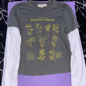 Project Social T Olive Graphic Tee with White Sleeves